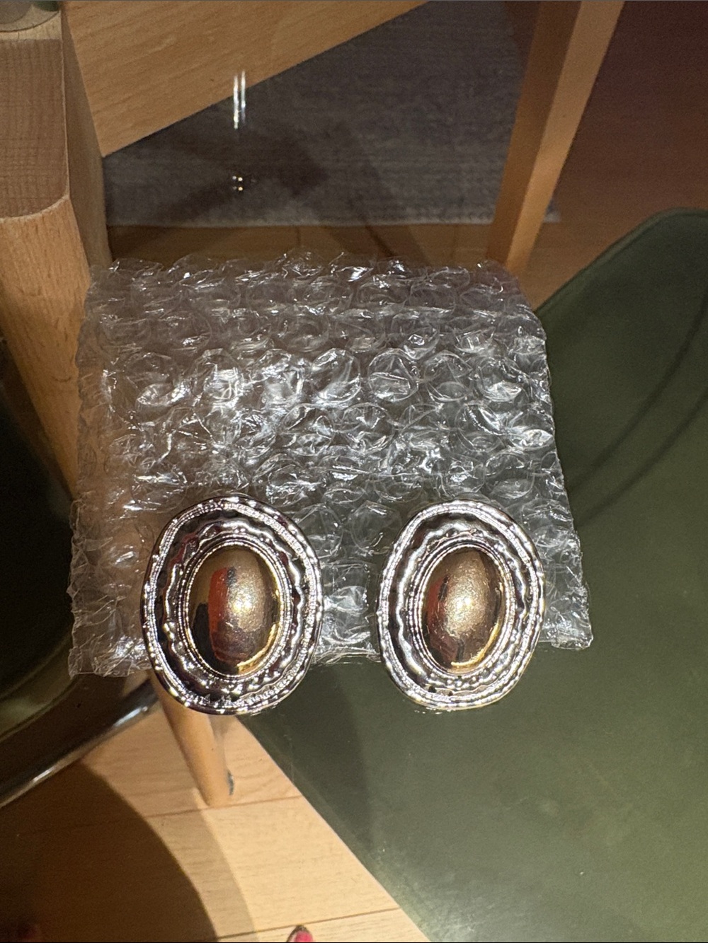 12th Tribe Gold Oval Statement Earrings